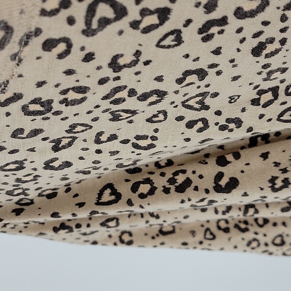 Aerie Knot-Front 100% Cotton Animal/Leopard Print T-Shirt Dress Size M - Picture 8 of 11